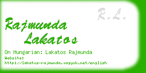 rajmunda lakatos business card